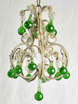Intricate design 1960s green chandelier