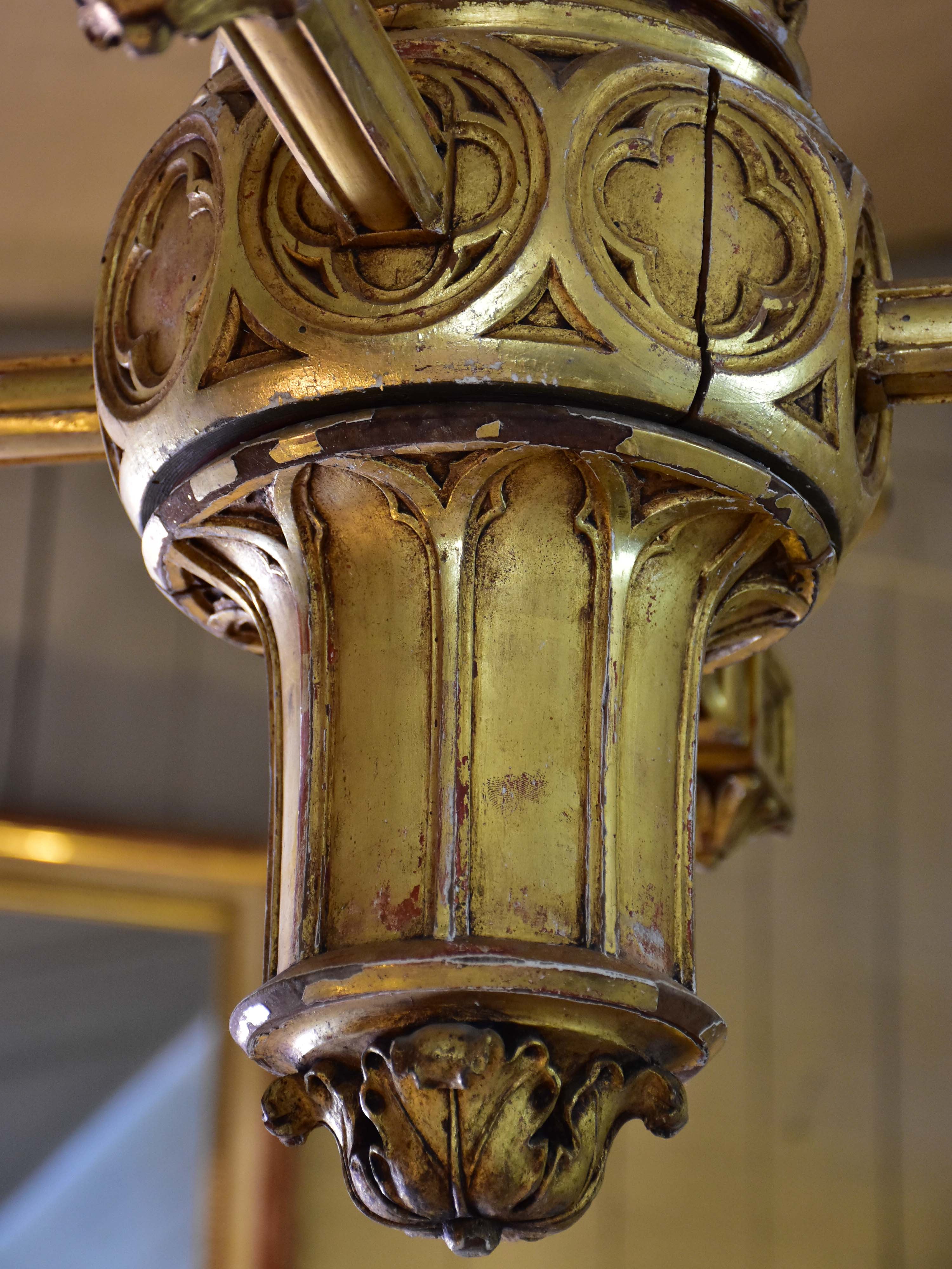 19th century Italian giltwood lustre from a church