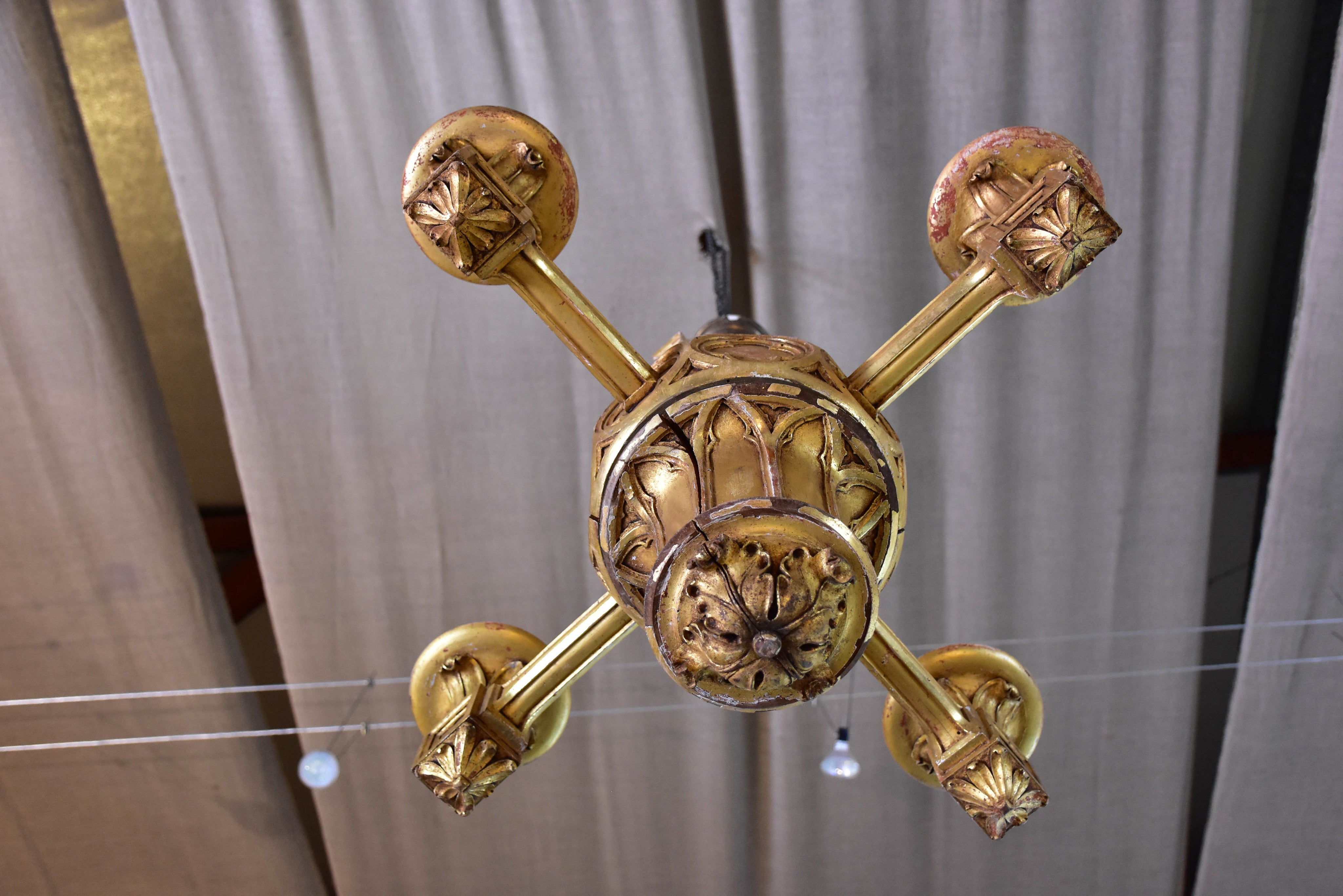 19th century Italian giltwood lustre from a church