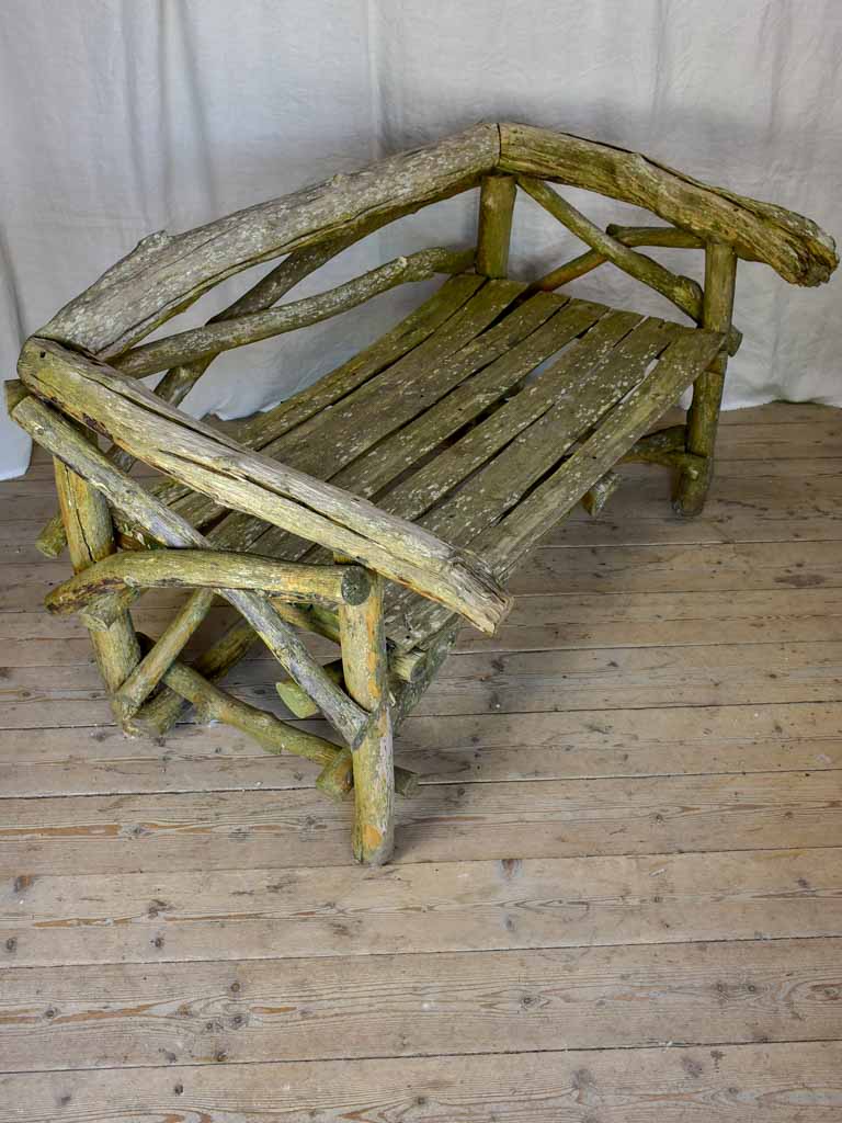 Primitive driftwood bench seat