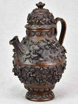 Antique Italian Majolica floral tea pot