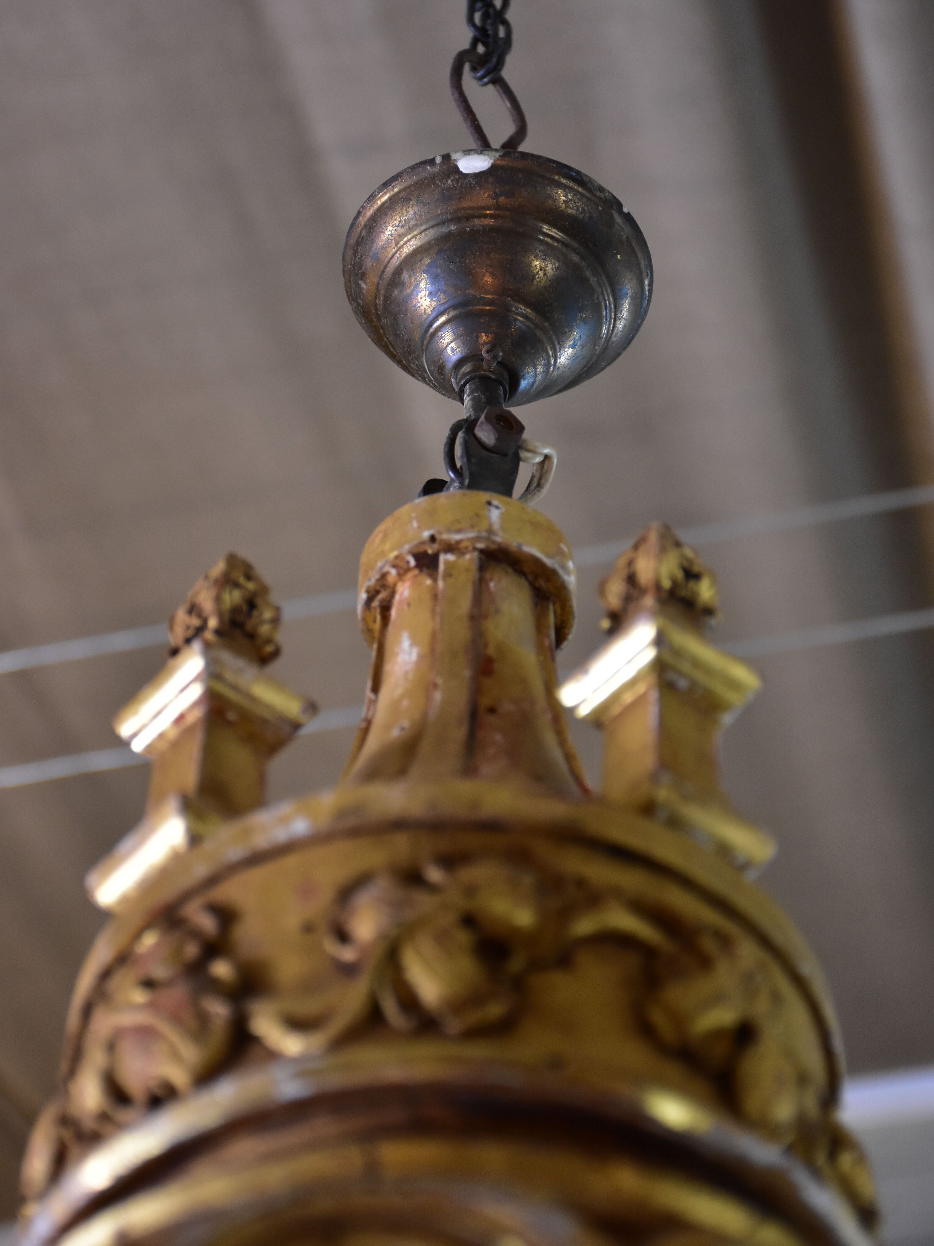 19th century Italian giltwood lustre from a church
