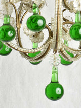 Bronzine finished steel Murano chandelier