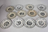 Set of twelve Jean d'Arc themed story plates from the nineteenth-century - monochrome 8"