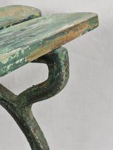 Antique French garden bench with green patina 59"