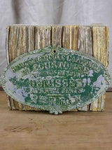 Vintage French agricultural prize plaque for heifers