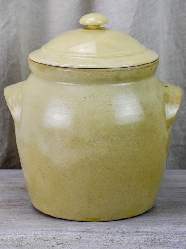 Antique French preserving pot with lid 11"