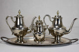 Vintage tea and coffee service on oval tray - silver plate