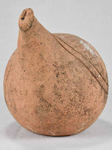 Vintage clay sculpture of a foraging chicken