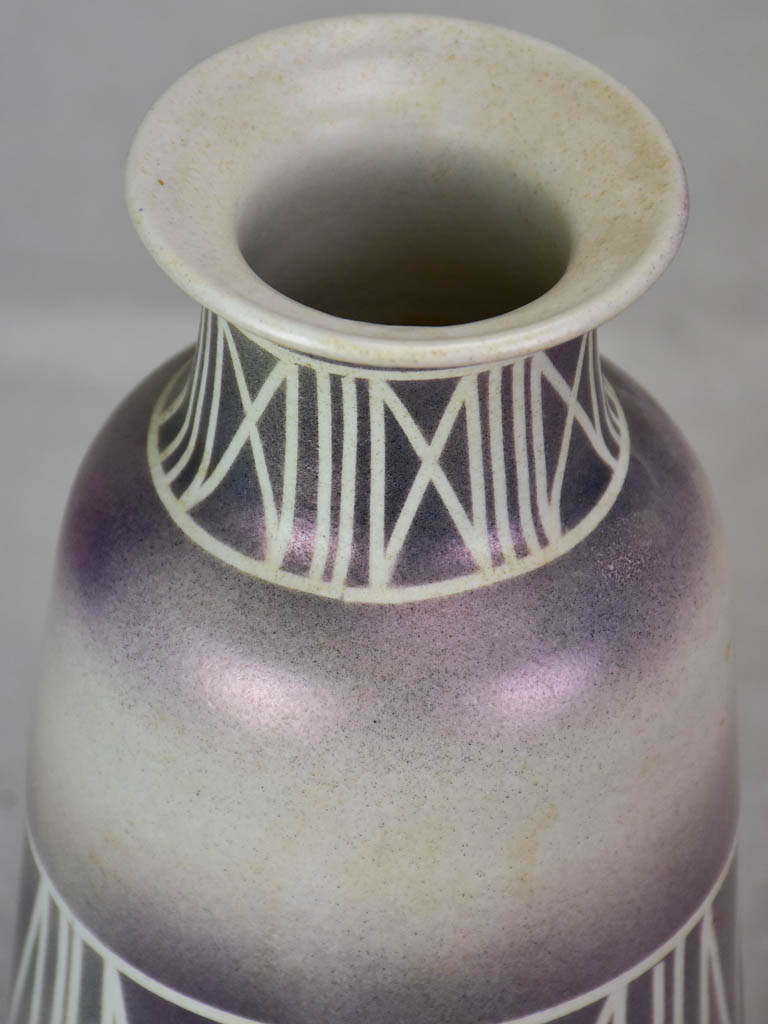 Dazzling vintage vase with silver glaze