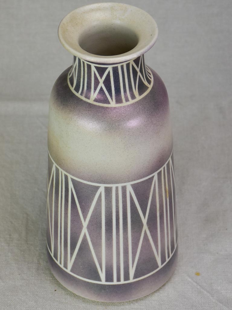 Charming purple silver-accented old vase
