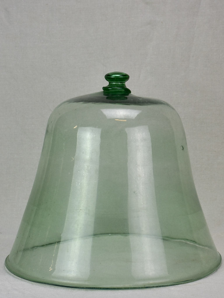 Antique French blown glass melon dome 14¼"