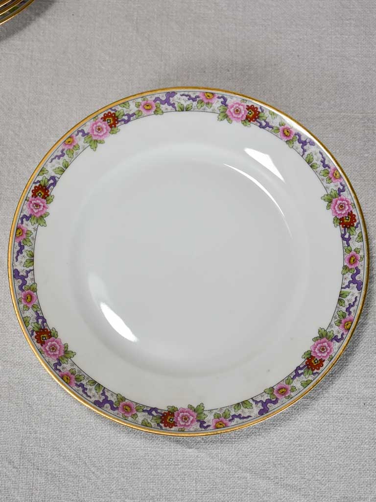 Luxurious Limoges floral boarder dinnerware