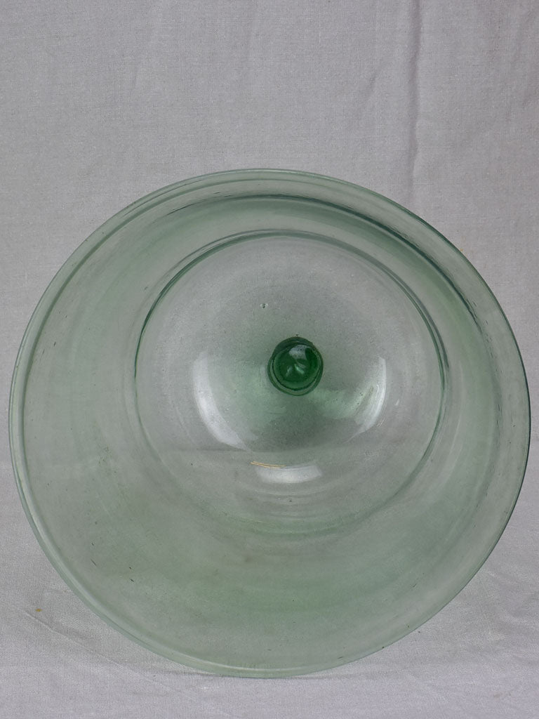 Antique French blown glass melon dome 14¼"