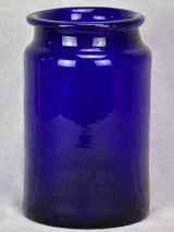 Antique French cobalt blue glass apothecary jar