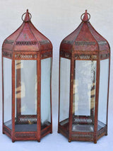 Pair of large red Indian lanterns 30"