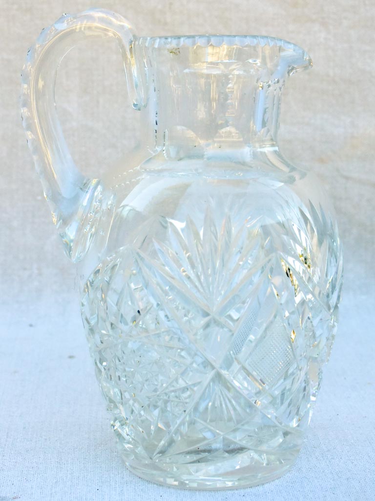 Mid century Baccarat crystal pitcher 9¾"