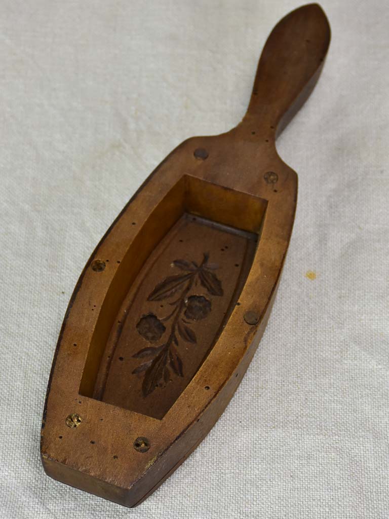 RESERVED JS Antique French wooden butter mold