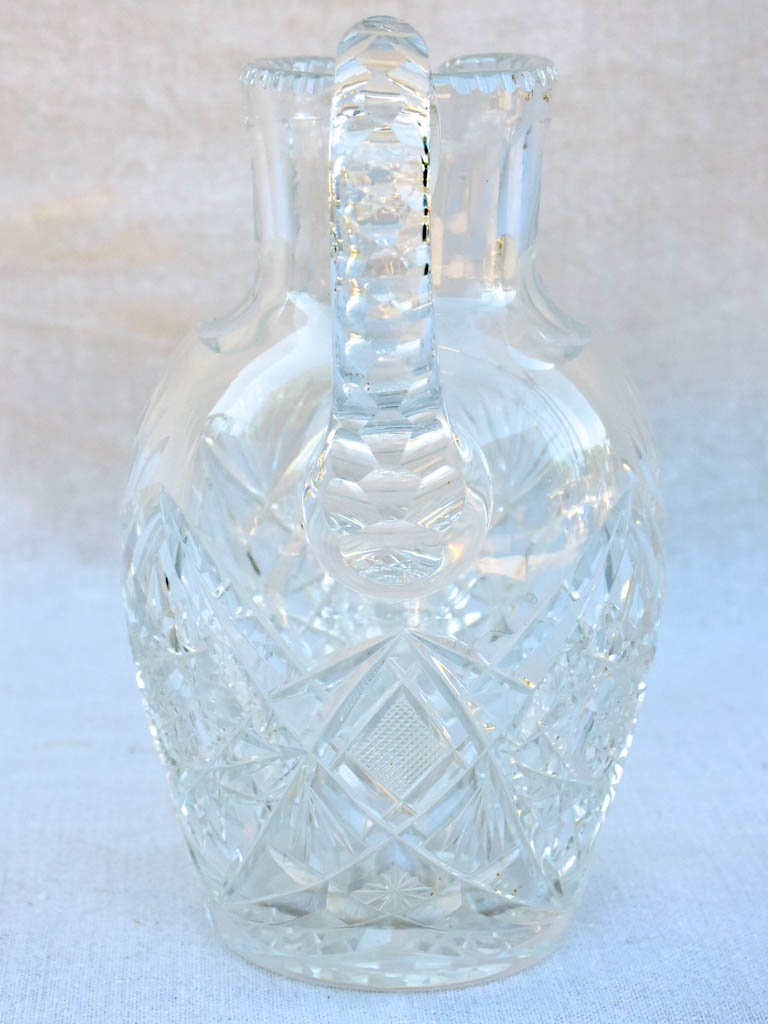 Mid century Baccarat crystal pitcher 9¾"