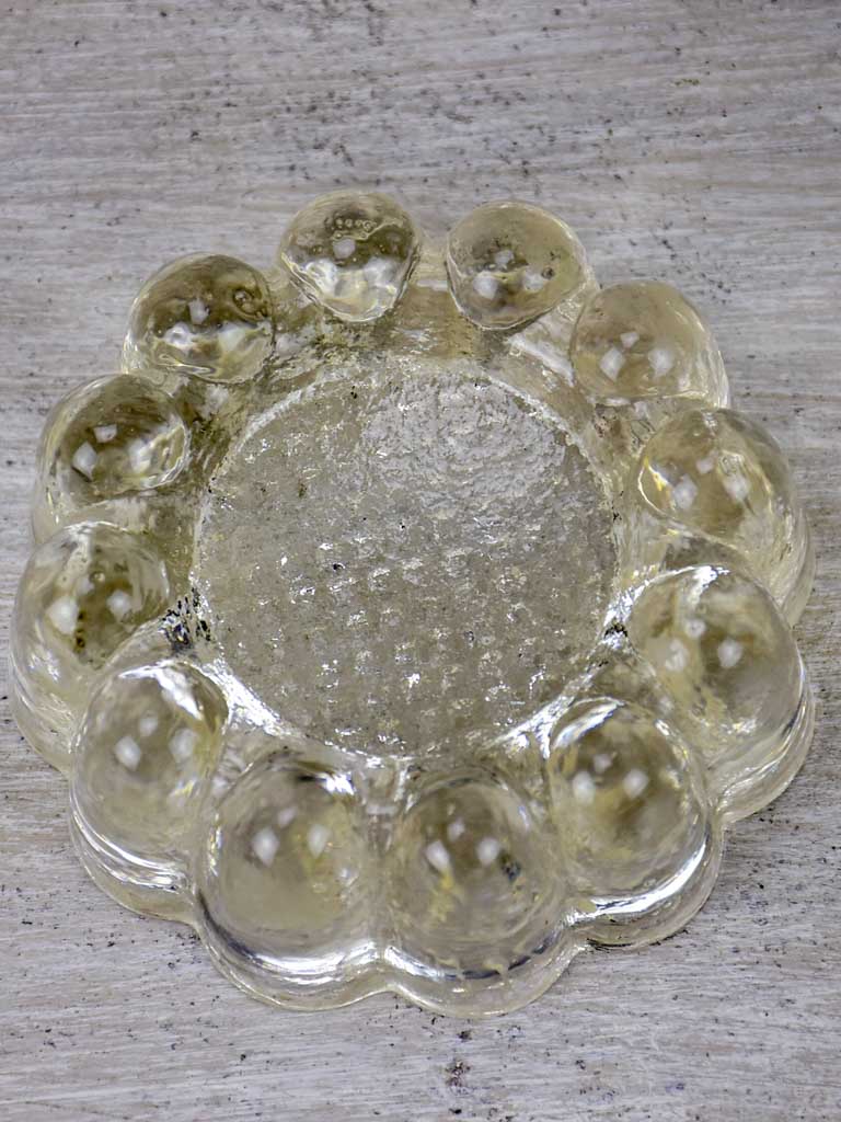 Four antique French glass table risers Chez Pluie