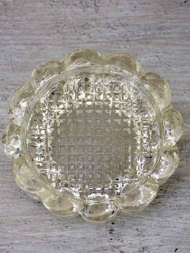 Four antique French glass table risers – Chez Pluie