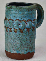 Vintage pitcher with turquoise glaze 7"