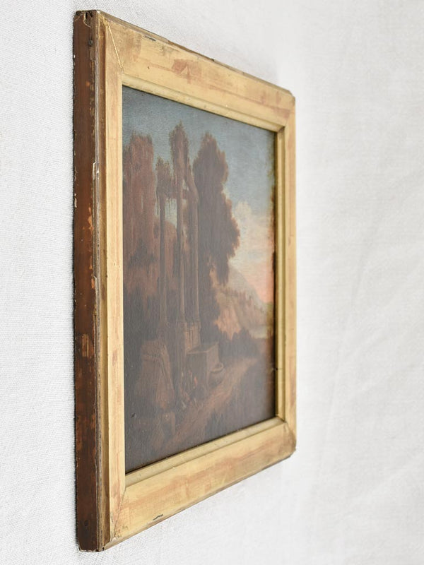 Small romantic oil painting from the late 19th century 11½" x 14½"