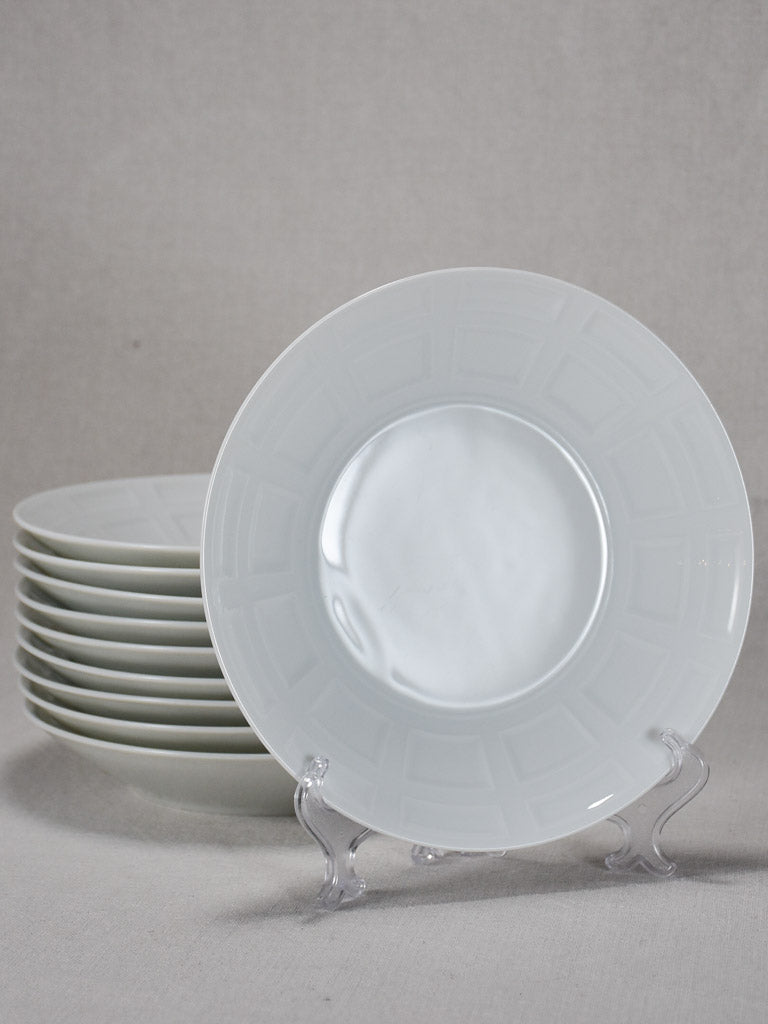 Set of ten superb vintage Bernardaud Limoges bowls - white Naxos 9"