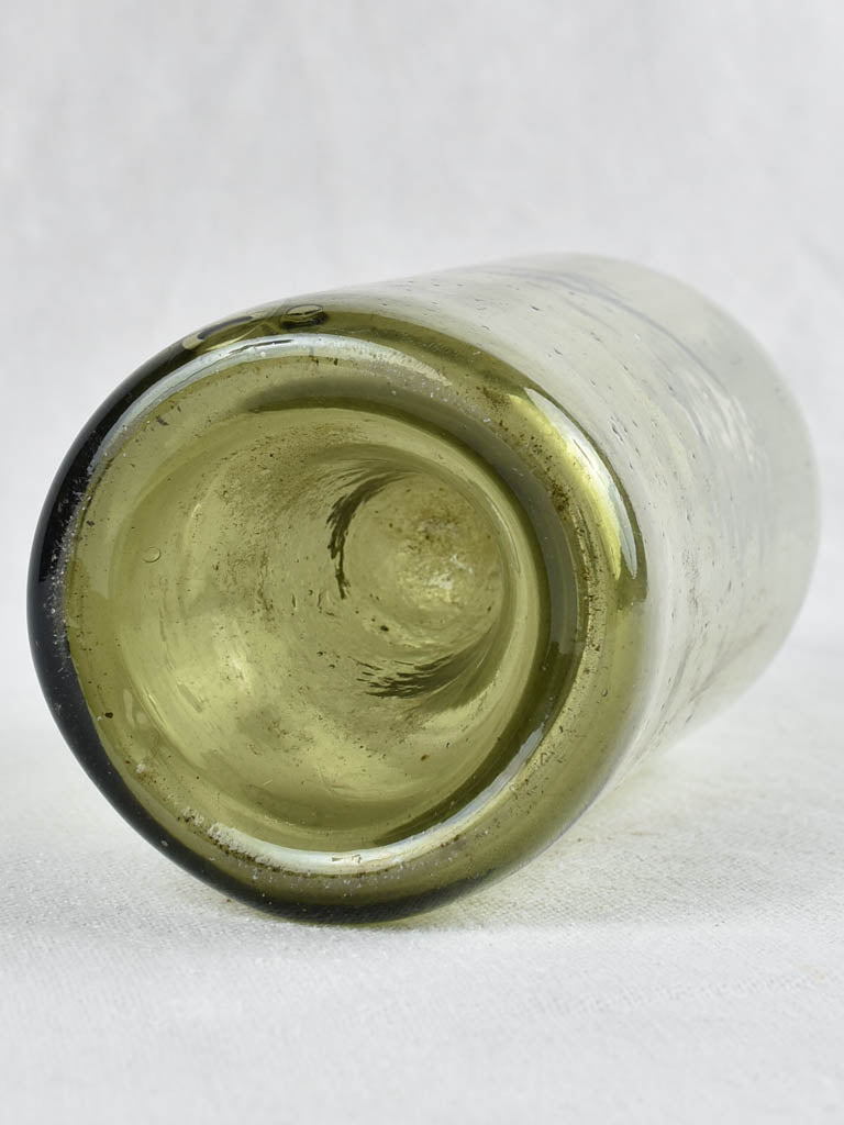 Antique olive wine bottle, thick glass
