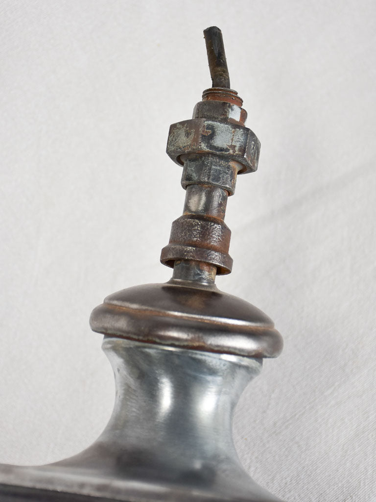 Antique French lantern with silver patina 26¾"