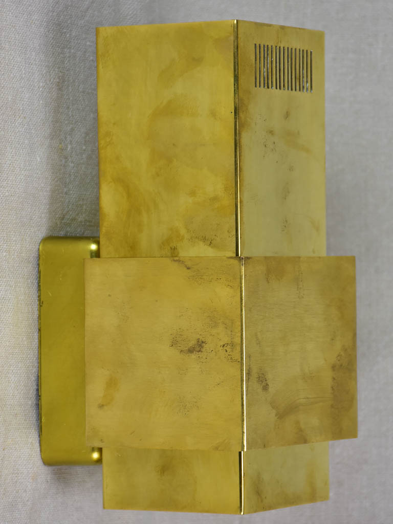 Pair of Høvik Lys vintage wall sconces - rectangular gold 9"