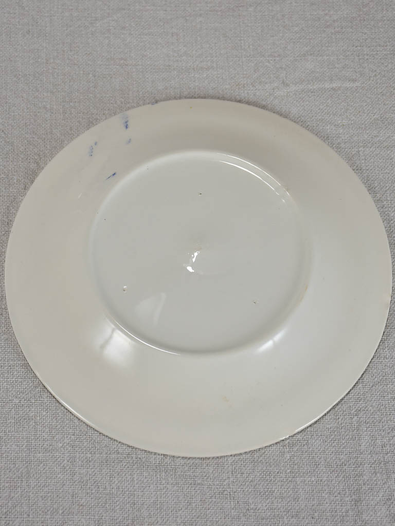 Set of six blue and white vintage side plates 8"