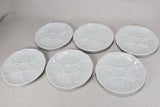 Set of six Limoges oyster plates - white 9½"