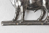 19th century nickel finish bull plaque 11½"