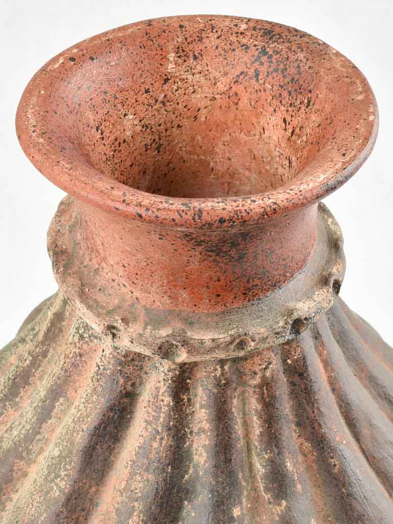 Antique ceramic rustic vase with austereness