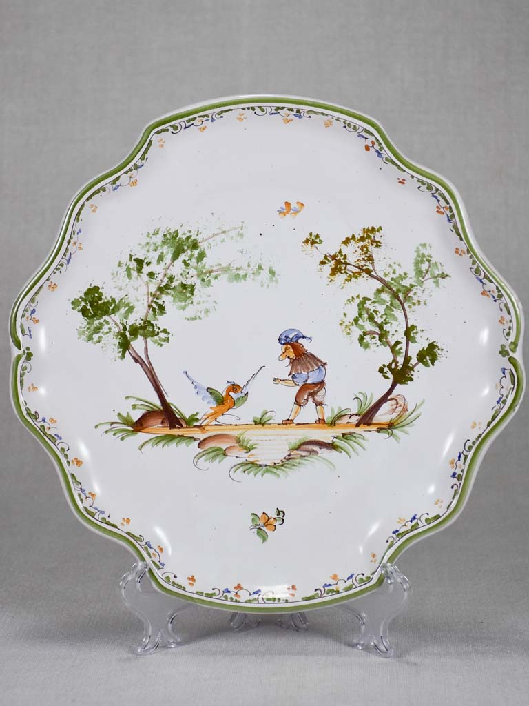 Vintage decorative hand painted antique French plate 10¼"