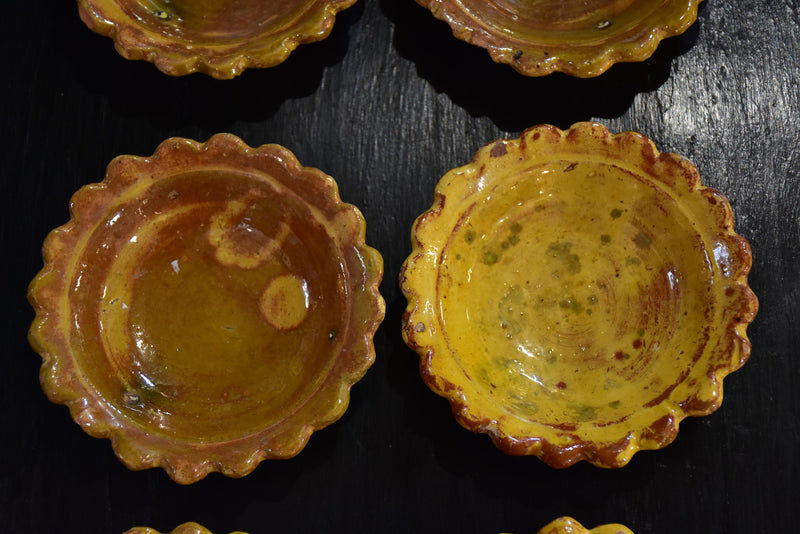 Sauce bowls, yellow-glazed earthenware- set of 6