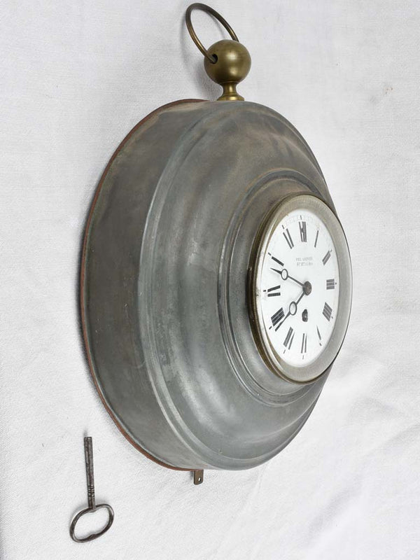 Antique French wall clock - bistro / train station - Paul Garnier 17" x 15"