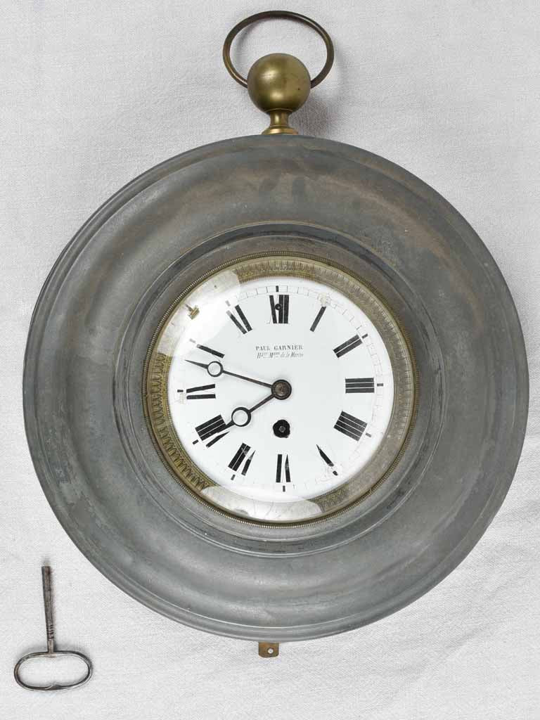 Antique French Garnier bistro wall clock