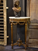 Louis XVI demilune console table with marble top