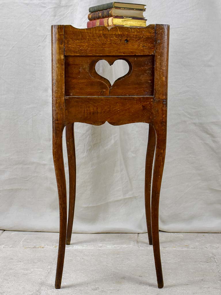 Antique French Louis XV oak bedside table