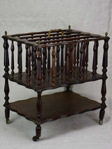 Antique French magazine rack on casters