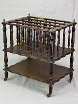 Antique French magazine rack on casters