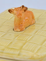 Mid century French butter dish with jersey cow
