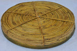 Vintage bamboo and brass round tray 15"