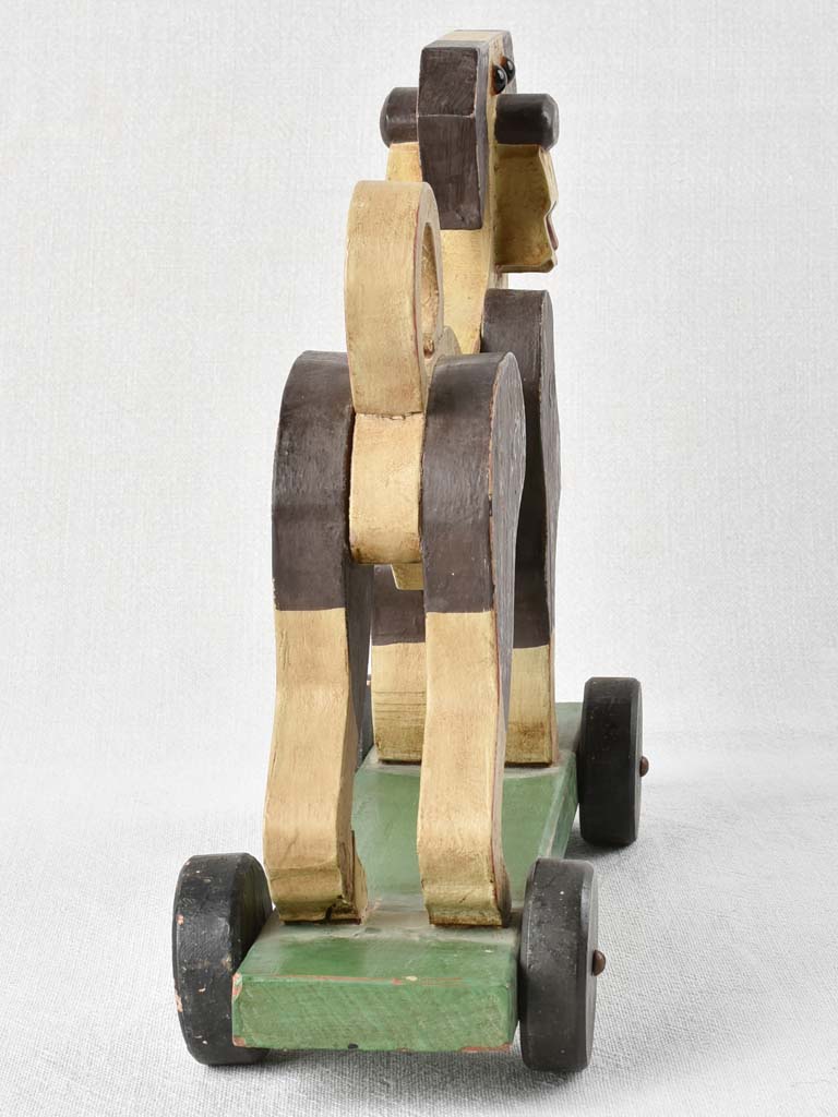 Antique wooden pull toy - dog
