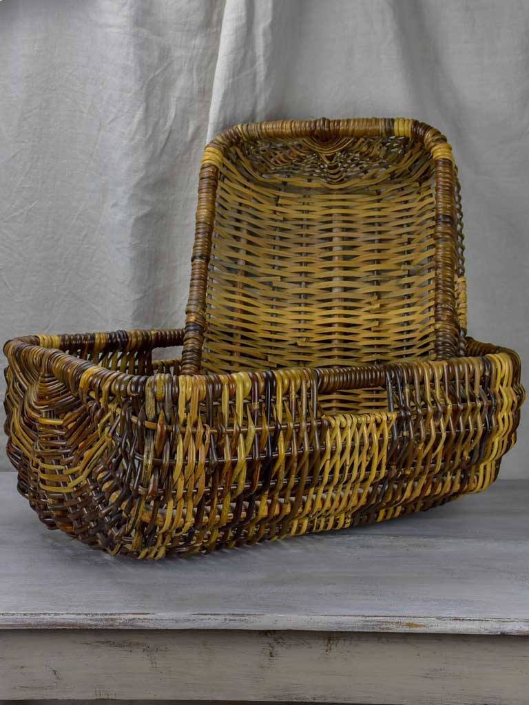 Two vintage French baskets from a boulangerie