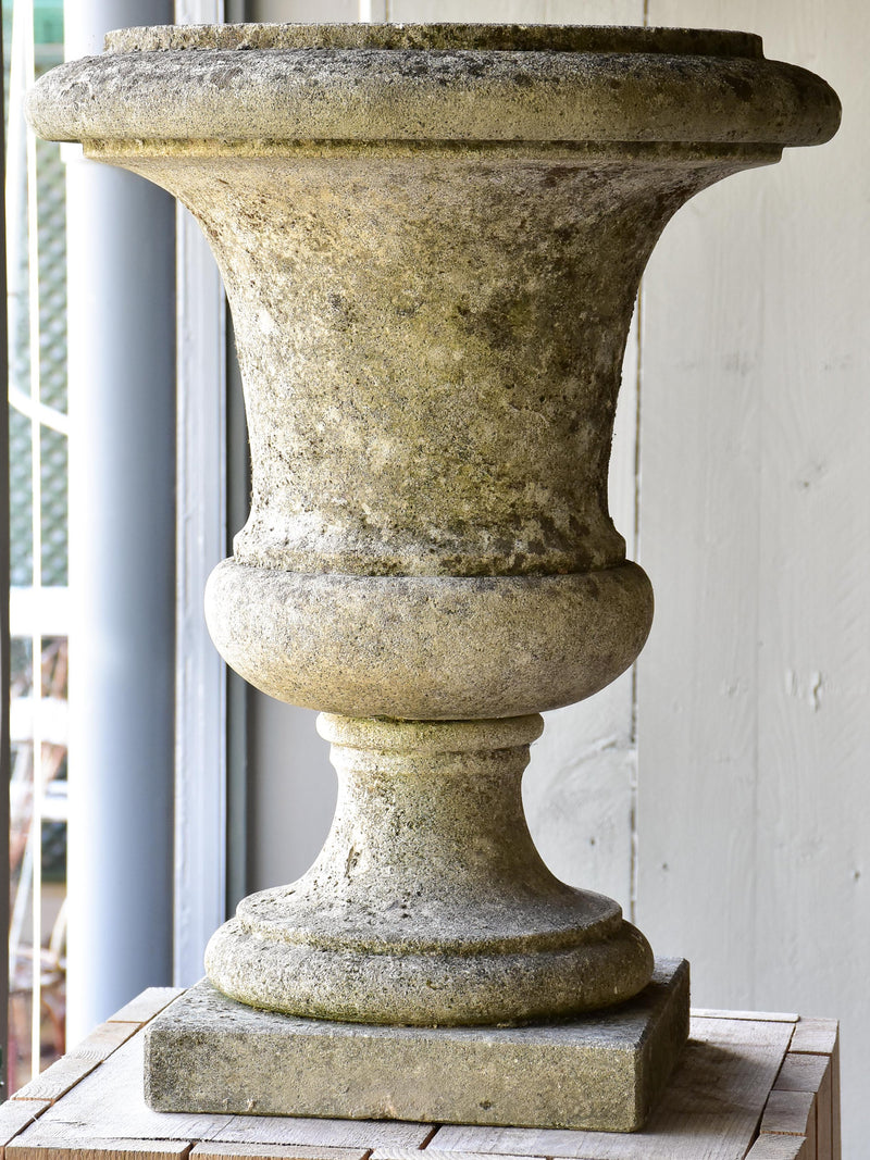 Pair of antique Italian stone garden urns
