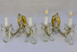 Pair of mid-century French crystal appliques - two lights 11½"