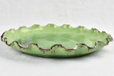 Rippled-edge Dieulefit Platter with Green Glaze